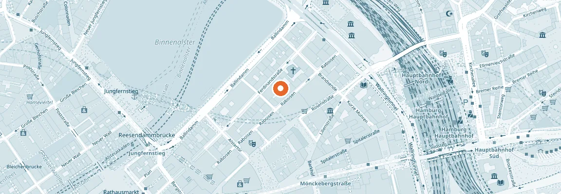 Karte: FAIR AUDIT am Raboisen 38 in Hamburg, zwischen Binnenalster und Hauptbahnhof